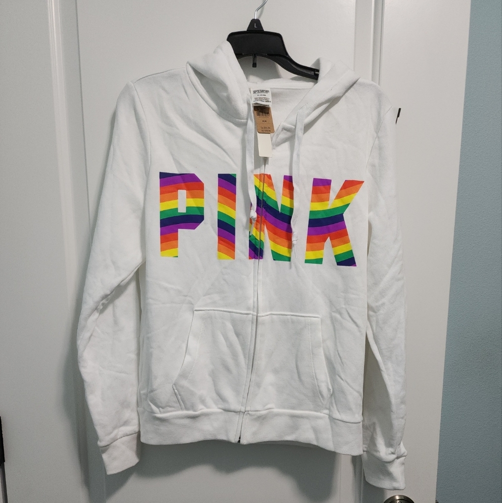 Victoria's Secret rainbow Sweatshirt hoodie sz M